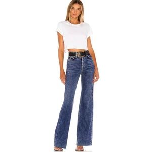 GRLFRND “Carla” high rise wide leg jeans